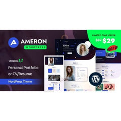 Ameron – Personal Portfolio or CV/Resume WordPress Theme - Dghut