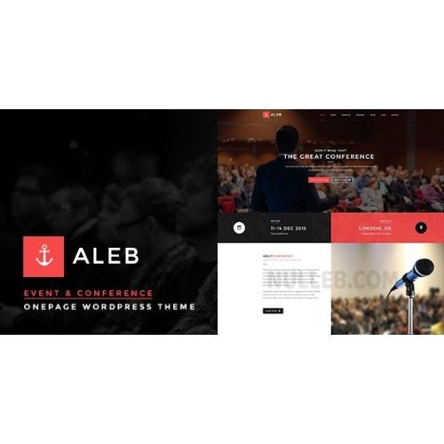 Event Landing Page WordPress Theme for Conference Marketing – Aleb - Dghut