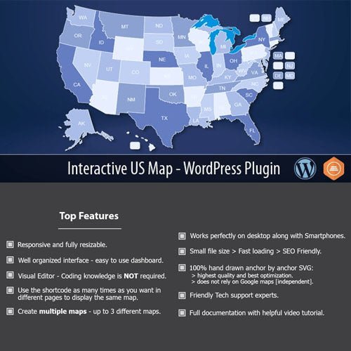 Interactive US Map – WordPress Plugin - Dghut