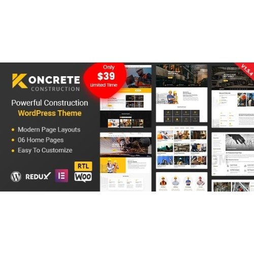 Koncrete – Construction Building WordPress Theme - Dghut