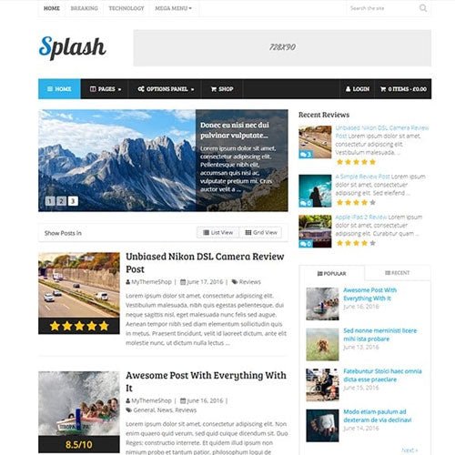 MyThemeShop Splash WordPress Theme - Dghut