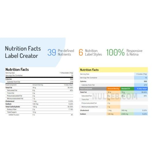 Nutrition Facts Label Creator - Dghut