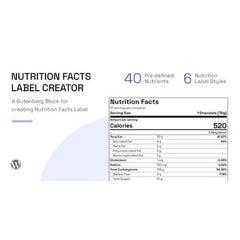 Nutrition Facts Label Creator (Gutenberg Block) - Dghut