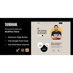 Subhan – Personal Portfolio/CV WordPress Theme - Dghut