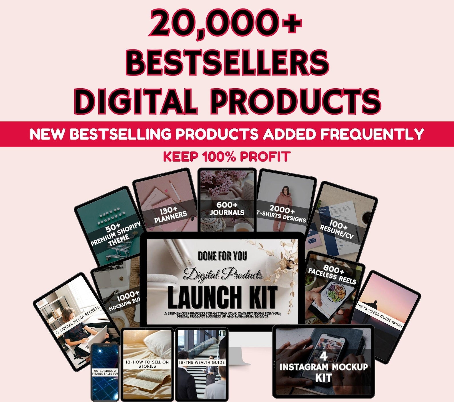 20,000+ Done For You Digital Products Bundle Ideal for Passive Income PLR MRR Master Resell Rights Digital Products - Dghut