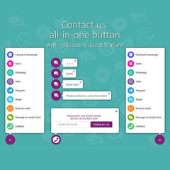 All in One Support Button + Callback Request. WhatsApp, Messenger, Telegram, LiveChat and more… - Dghut