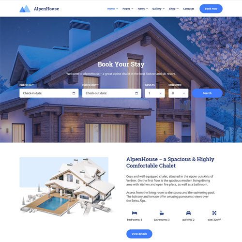 AlpenHouse – the Professional WordPress Apartment Booking Theme - Dghut