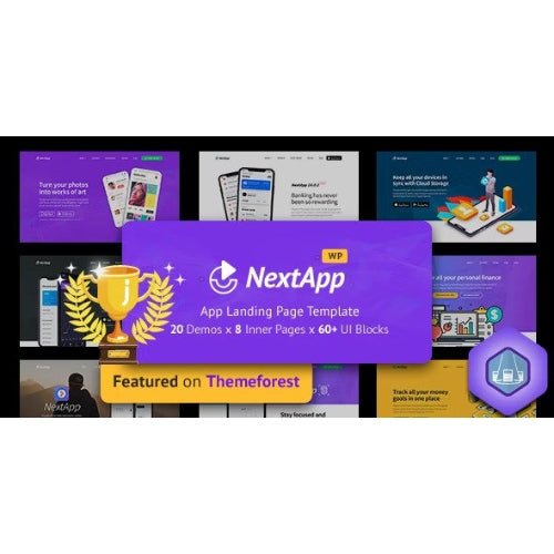 App Landing Page WordPress Theme for Mobile Application Software Design & Development Site – Nextapp - Dghut