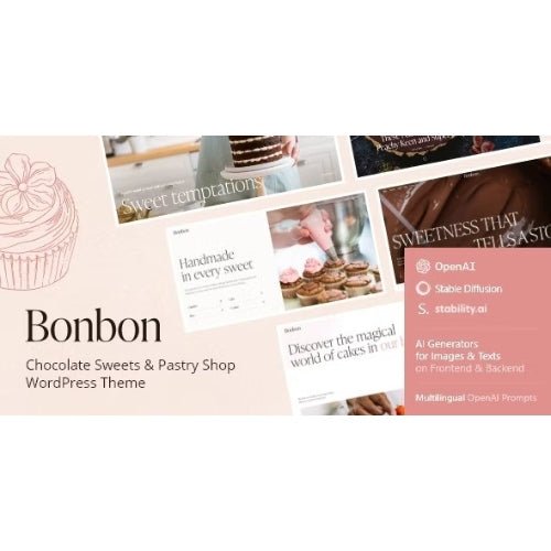 Bonbon – Chocolate Sweets & Pastry Shop WordPress Theme + AI - Dghut