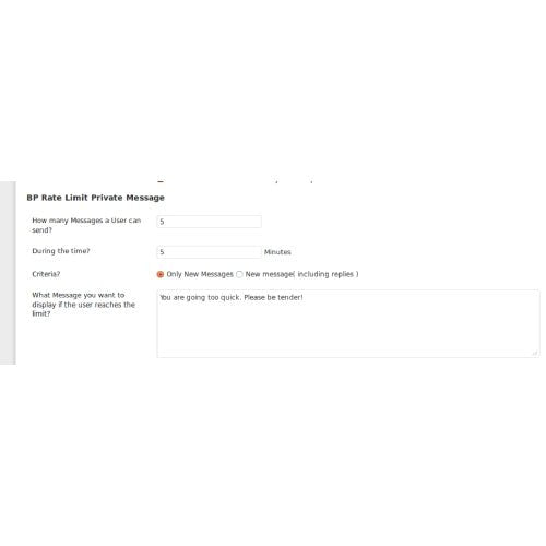 BuddyPress Private Message Rate Limiter - Dghut