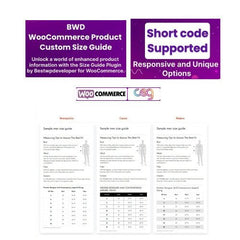 BWD Product Custom Size Guide For WooCommerce - Dghut