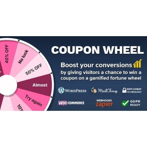 Coupon Wheel For WooCommerce and WordPress - Dghut