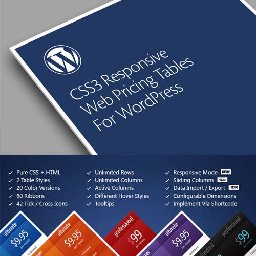 CSS3 Responsive WordPress Compare Pricing Tables - Dghut