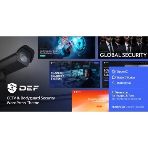 Def — CCTV & Bodyguard Security WordPress Theme - Dghut