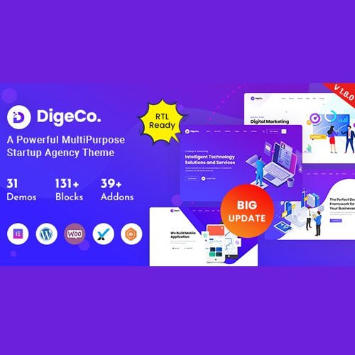 Digeco – Startup Agency WordPress Theme - Dghut