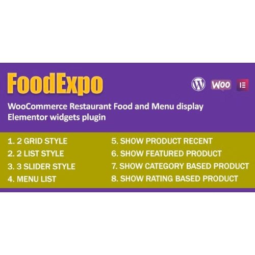 FoodExpo – WooCommerce Restaurant Food Menu Display Elementor Widgets Plugin - Dghut