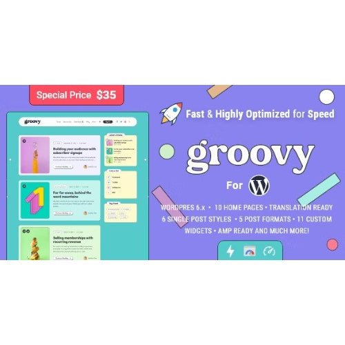 Groovy – Modern & Lightweight Blog for WordPress - Dghut