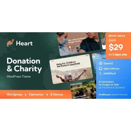 Heart – Donation & Charity Non - Profit WordPress Theme + AI - Dghut
