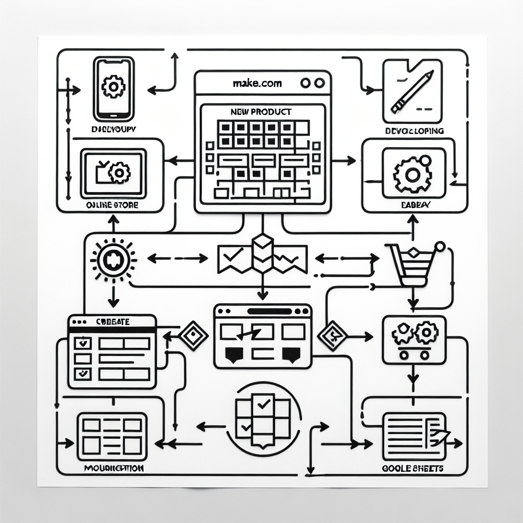 Make.com workflow blueprint: Create new product for Ebay store from google sheet - Dghut