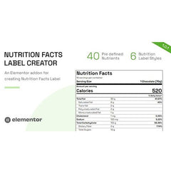 Nutrition – Facts Label Creator for Elementor - Dghut
