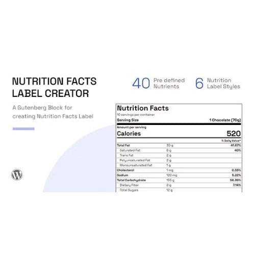 Nutrition Facts Label Creator (Gutenberg Block) - Dghut