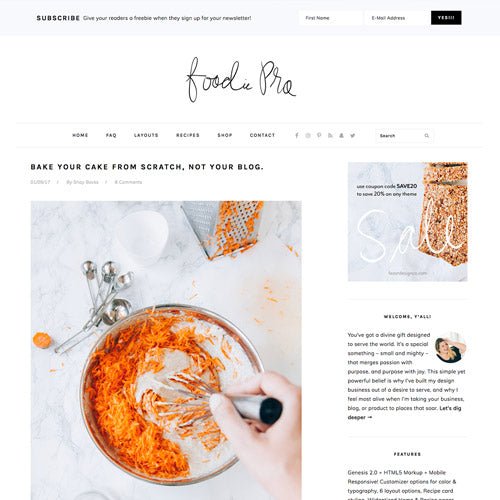 StudioPress Foodie Pro Genesis WordPress Theme - Dghut