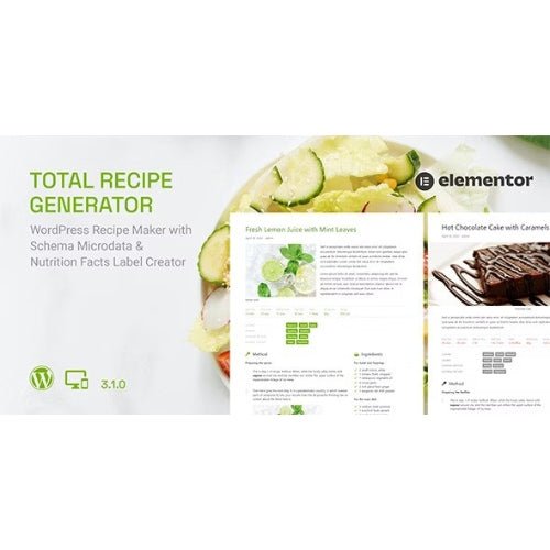 Total Recipe Generator – WordPress Recipe Maker with Schema and Nutrition Facts (Elementor addon) - Dghut