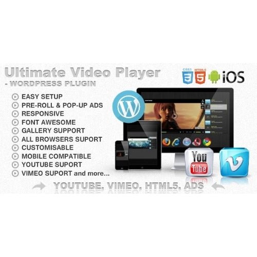 Ultimate Player with YouTube, Vimeo, Ads WP Plugin - Dghut