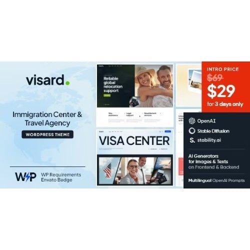 Visard – Immigration Center & Travel Agency WordPress Theme - Dghut