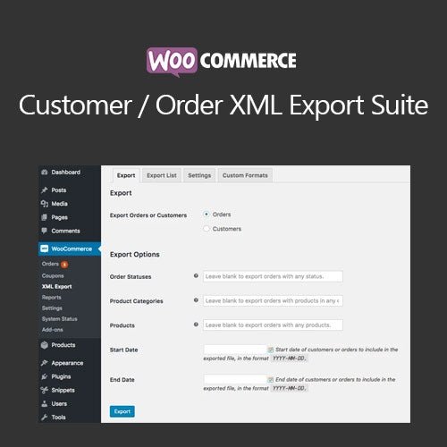 WooCommerce Customer/Order XML Export Suite - Dghut
