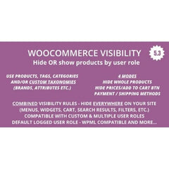 WooCommerce Hide Products, Categories, Prices, Payment and Shipping by User Role - Dghut