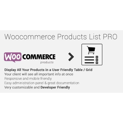Woocommerce Products List Pro - Dghut