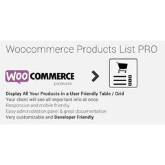 Woocommerce Products List Pro - Dghut