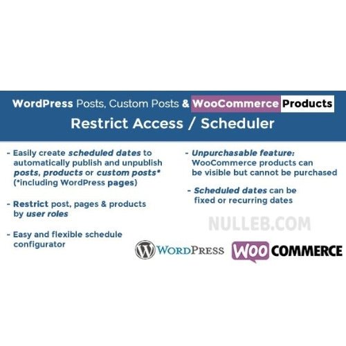 WordPress Posts & WooCommerce Products Scheduler / Restrict Access - Dghut