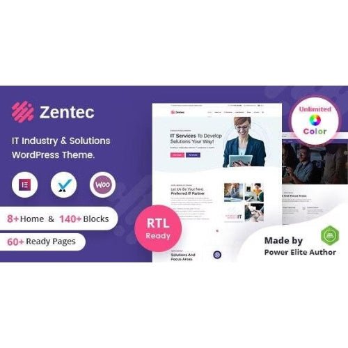 Zentec – IT Solutions Company WordPress Theme + RTL - Dghut